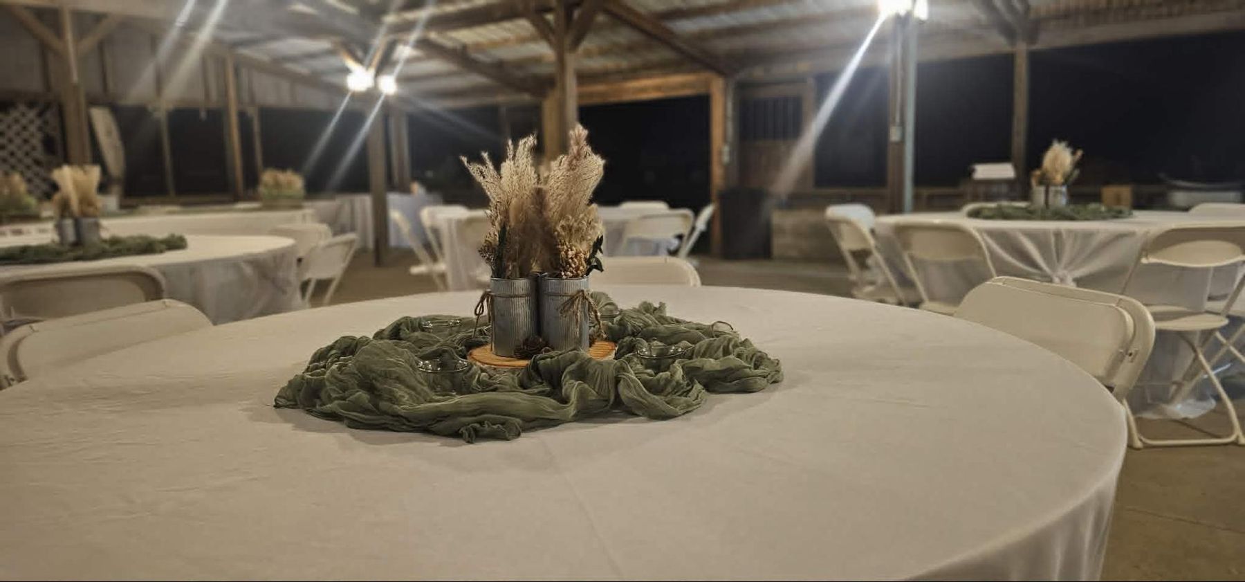 Pavilion set with round tables