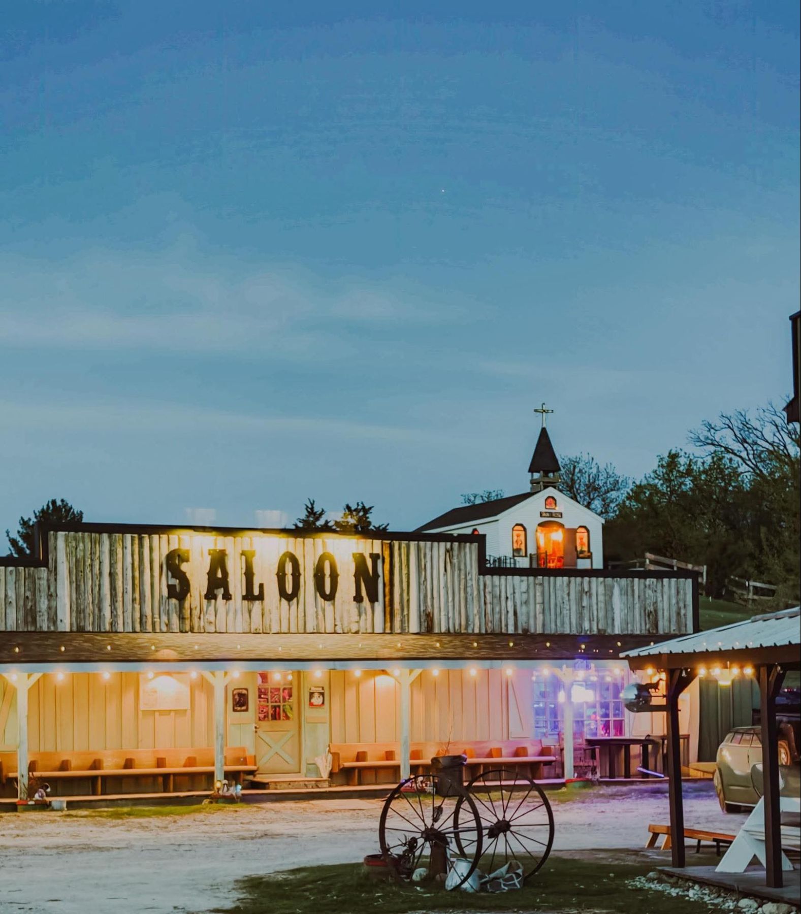 The Saloon at dusk