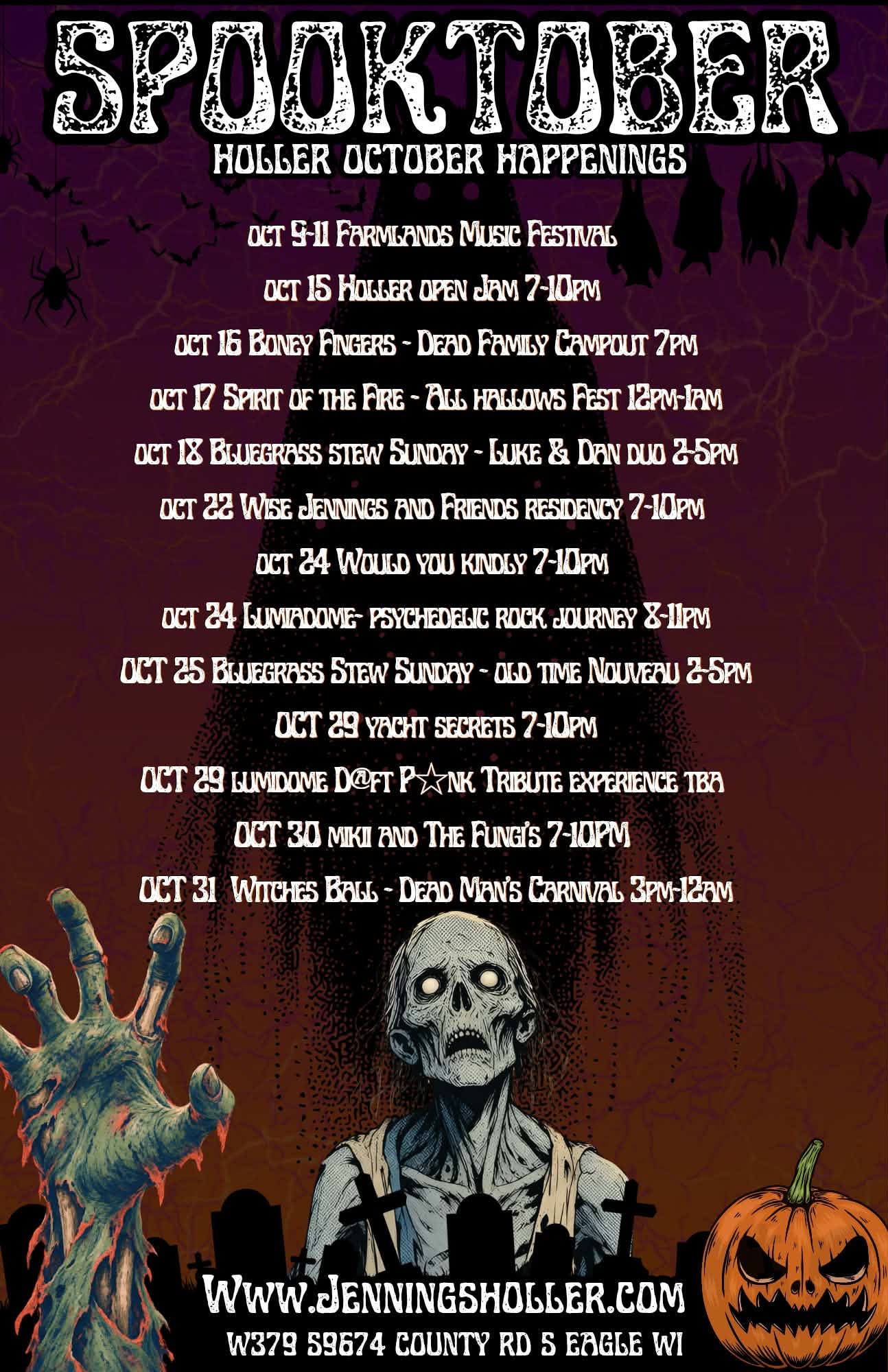 Upcoming events at Jennings Holler